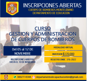 Oferta Curso Gestión y Administración de Cuerpos de Bomberos