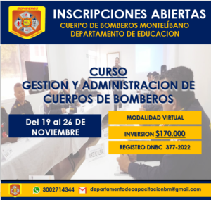 Oferta Curso Gestión y Administración de Cuerpos Bomberos